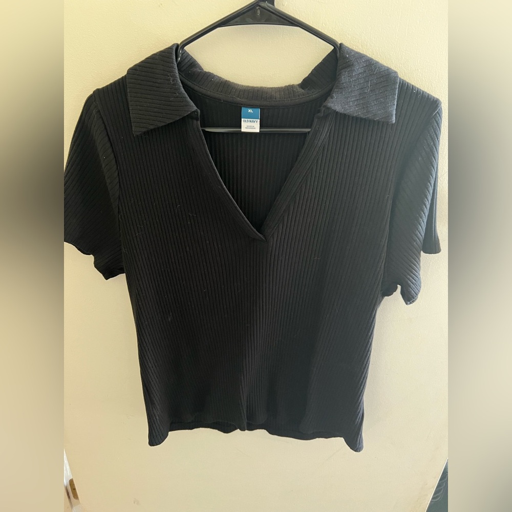 Old Navy Black Ribbed Shirt
